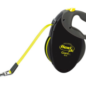 Flexi Lesa Giant, Banda, L: 8 m/50 kg, Negru/ Galben Neon, 20929