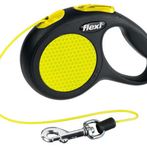 Flexi Lesa Neon, Snur, XS: 3 m/8 kg, Negru/Galben Neon, 20910