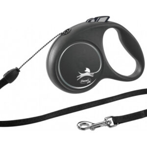 Flexi Lesa Black Design, Snur, S: 5 m/12 kg, Negru, 12251