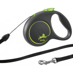 Flexi Lesa Black Design, Snur, S: 5 m/12 kg, Verde, 12254
