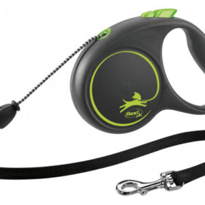 Flexi Lesa Black Design, Snur, M: 5 m/20 kg, Verde, 12264