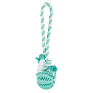 Trixie Jucarie Pentru Caini, Denta Fun, Minge De Cauciuc Pe Sfoara, Aroma Menta, 7/24 cm, 3299