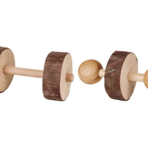 Trixie Set Jucarii Pentru Rozatoare, 2 Gantere, Lemn, 4.5x9 cm, 6195