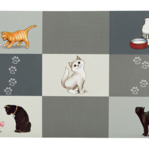 Trixie Servet Patchwork Cat Pentru Castron, Pisici, Plastic 44 x 28cm, Gri, 24579