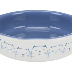 Trixie Castron Ceramic Pentru Pisici, 0.3 l/ 15 cm, Albastru/Alb, 24770