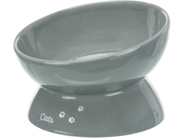 Trixie Castron Ceramic Pentru Pisici, XXL, Ridicat, Forma Ergonomica, 0.35 l/17 cm, Gri, 24805