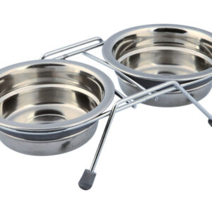 Trixie Set 2 Castroane Inox Cu Suport Metalic, 2x0.25 l/11 cm/23x6x14 cm, 25230