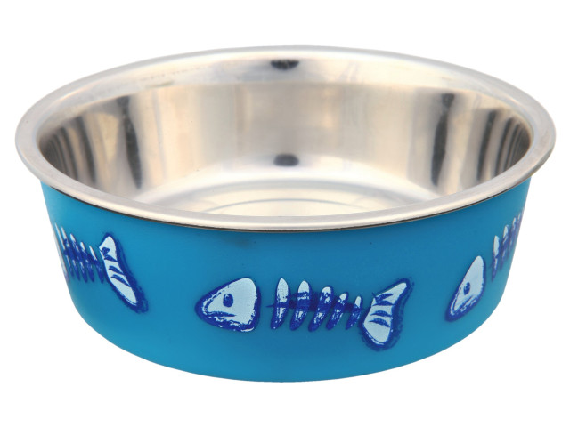 Trixie Castron Inox Cu Invelis Plastic Pentru Pisici, 0.3 l/12 cm, Diverse Culori, 25270