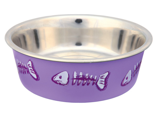 Trixie Castron Inox Cu Invelis Plastic Pentru Pisici, 0.3 l/12 cm, Diverse Culori, 25270 - imagine 3