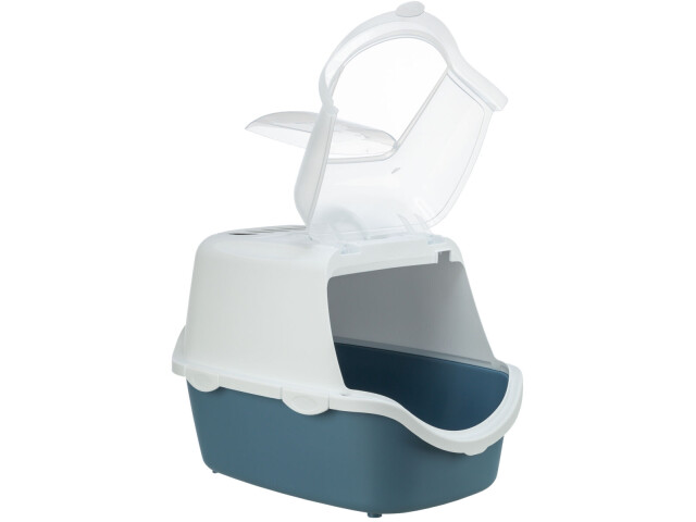 Trixie Litiera Vico Open Top, Cu Capac Si Lopatica, 40x40x56 cm, Albastru/Alb, 40341 - imagine 9