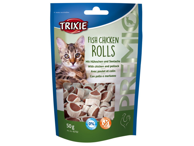 Trixie Recompense Pentru Pisici, Premio, Rulouri Cu Peste Si Pui, 50 g, 42702
