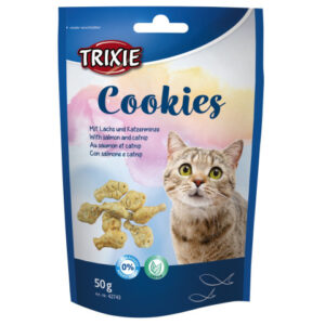 Trixie Recompense Pentru Pisici, Biscuiti Cu Somon Si Catnip, 50 g, 42743