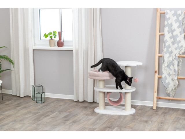 Trixie Ansamblu Cat Tree Isabella, 58x38x70 cm, Alb/Roz Antic, 44472 - imagine 3