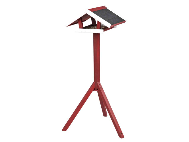 Trixie Hranitor Exterior, Tip Casuta Cu Suport, Lemn, 46x22x44 cm/1.15 m, Rosu/Alb, 55806