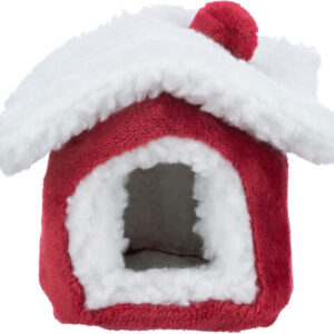 Trixie Culcus-Casuta Pentru Rozatoare, Xmas, 15 x 12 x 15 cm, Rosu/Alb, 92651