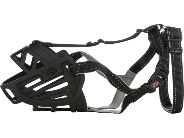 Trixie Botnita Flexibila, Cauciuc, M (Bot 25 cm/ Cap 19 cm) Negru 17612 - imagine 3