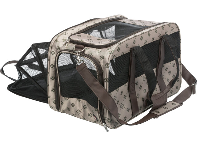 Trixie Geanta De Transport, Maxima, Extensibila, 33x32x54 cm, Pana la 8 kg, Bej/Maro, 28903 - imagine 10