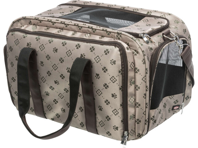 Trixie Geanta De Transport, Maxima, Extensibila, 33x32x54 cm, Pana la 8 kg, Bej/Maro, 28903 - imagine 9