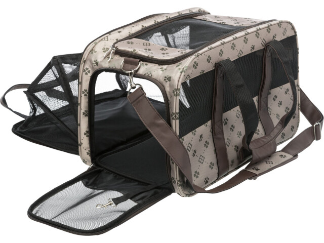 Trixie Geanta De Transport, Maxima, Extensibila, 33x32x54 cm, Pana la 8 kg, Bej/Maro, 28903 - imagine 12