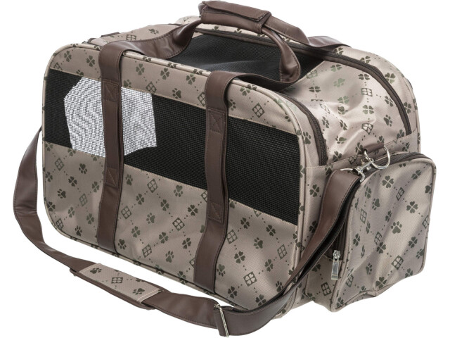 Trixie Geanta De Transport, Maxima, Extensibila, 33x32x54 cm, Pana la 8 kg, Bej/Maro, 28903 - imagine 6