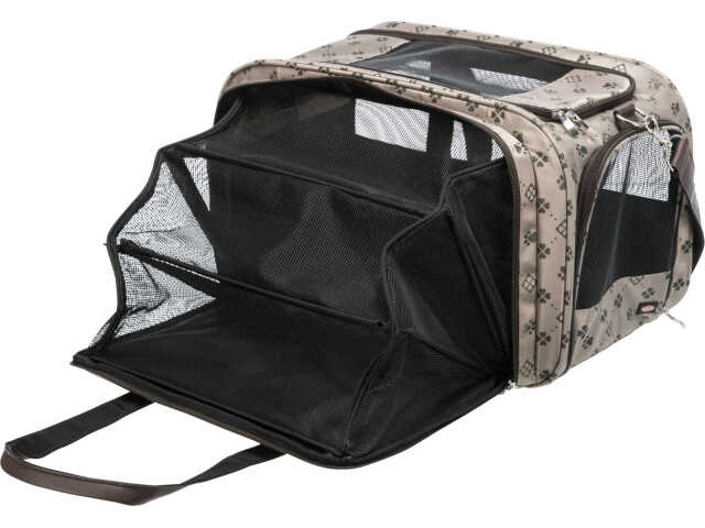 Trixie Geanta De Transport, Maxima, Extensibila, 33x32x54 cm, Pana la 8 kg, Bej/Maro, 28903 - imagine 7