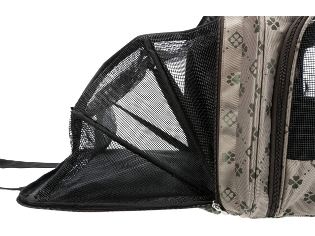 Trixie Geanta De Transport, Maxima, Extensibila, 33x32x54 cm, Pana la 8 kg, Bej/Maro, 28903 - imagine 5