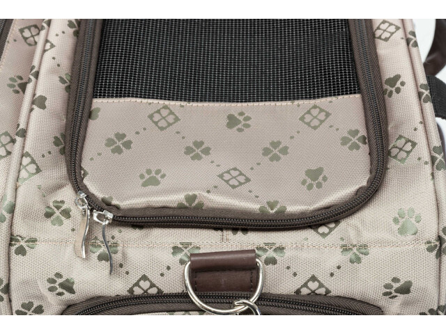 Trixie Geanta De Transport, Maxima, Extensibila, 33x32x54 cm, Pana la 8 kg, Bej/Maro, 28903 - imagine 8