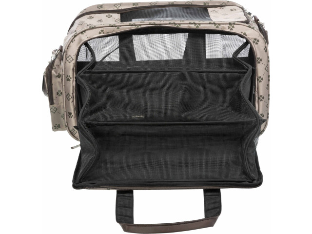 Trixie Geanta De Transport, Maxima, Extensibila, 33x32x54 cm, Pana la 8 kg, Bej/Maro, 28903 - imagine 11