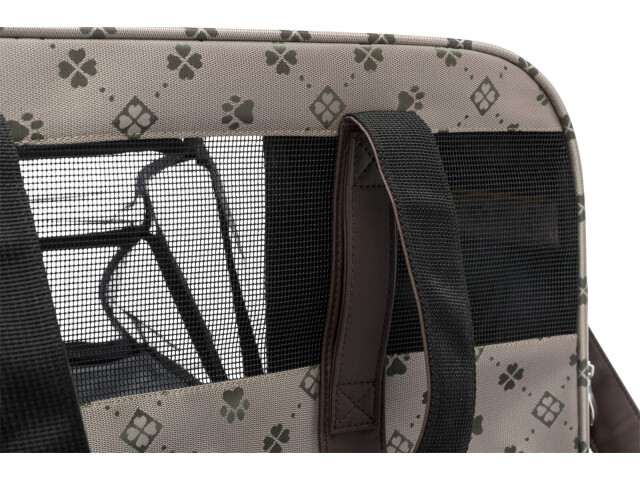Trixie Geanta De Transport, Maxima, Extensibila, 33x32x54 cm, Pana la 8 kg, Bej/Maro, 28903 - imagine 4