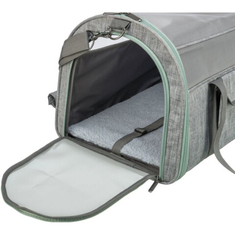 Trixie Geanta De Transport, Dillon, 33x32x54 cm, Pana la 10 kg, Gri/Verde Menta, 28908 - imagine 7