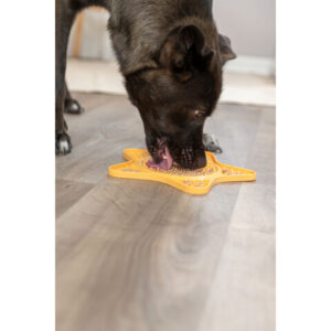 Trixie Farfurie Pentru Hranire Lenta, Lick`n'Snack, Stea, Silicon, 23.5 cm, Galben, 34982