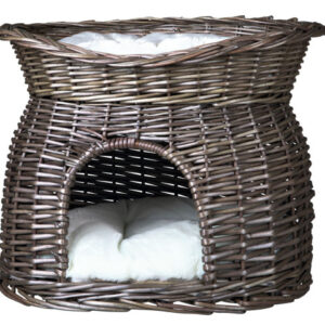 Trixie Culcus Din Rachita Cu Pat Deasupra, 54x43x37 cm, Gri, 2873