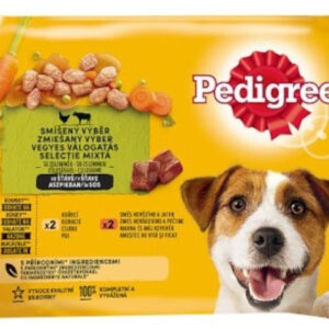 Pedigree Hrana Umeda Pentru Caini, Pedigree Vital Adult, Pui/Vita Si Legume In Sos, 4x100 g