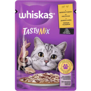 Whiskas Hrana Umeda Pentru Pisici, Whiskas TastyMix, Cu Miel Si Curcan In Sos, 85 g