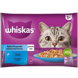 Whiskas Hrana Umeda Pentru Pisici, Whiskas Adult, Selectii Din Peste In Aspic, 4x85 g