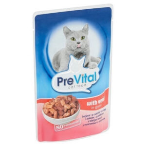 PreVital Hrana Umeda Pentru Pisici, Prevital, Cu Vitel In Sos, 100 g