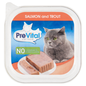 PreVital Hrana Umeda Pentru Pisici, Prevital, Pate Cu Somon Si Pastrav, 100 g