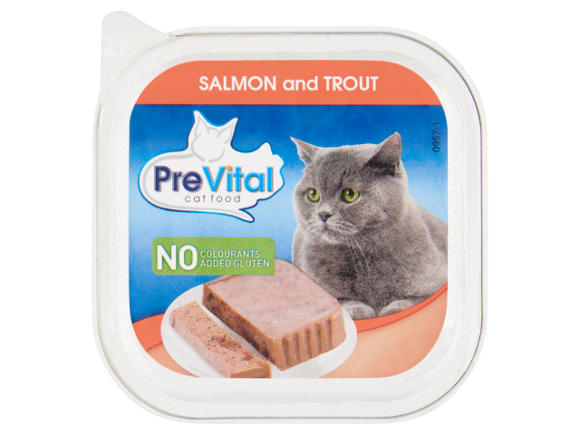 PreVital Hrana Umeda Pentru Pisici, Prevital, Pate Cu Somon Si Pastrav, 100 g