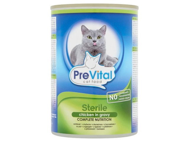PreVital Hrana Umeda Pentru Pisici, Prevital Steril, Cu Pui In Sos, 400 g