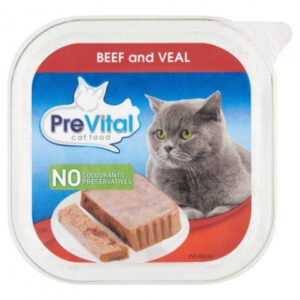 PreVital Hrana Umeda Pentru Pisici, Prevital, Pate Cu Vita Si Vitel, 100 g