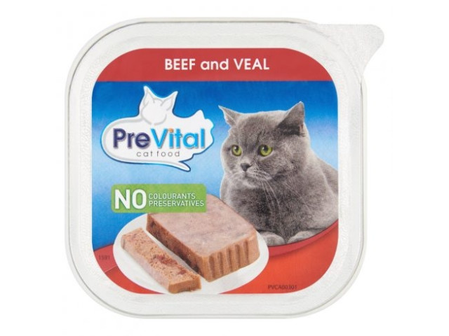 PreVital Hrana Umeda Pentru Pisici, Prevital, Pate Cu Vita Si Vitel, 100 g