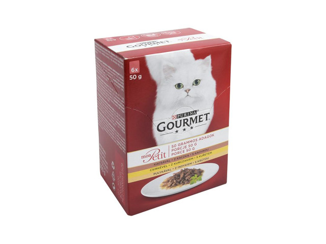 Purina Hrana Umeda Pentru Pisici, Gourmet Mon Petit, Cu Rata/Pui/Curcan, 6x50 g