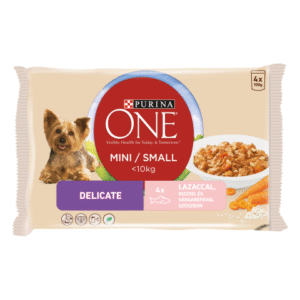 Purina Hrana Umeda Pentru Caini, One Mini Delicate, Cu Somon/Orez/ Morcovi, 4 x 100 g