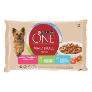 Purina Hrana Umeda Pentru Caini, One Mini Adult Weight Control, 4 x 100 g