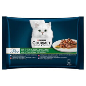 Purina Hrana Umeda Pentru Pisici, Gourmet Perle, Cu Vitel/Vanat/Vita/Pastrav, 4x85 g
