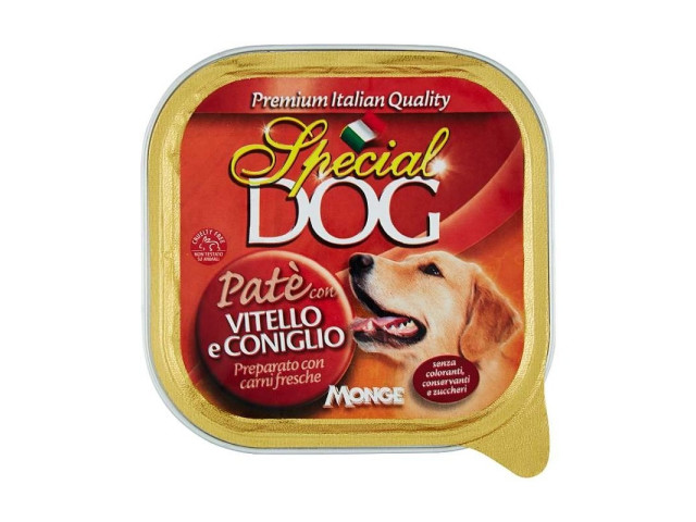 Monge Hrana Umeda Pentru Caini, Special Dog, Pate Cu Vitel Si Iepure, 300 g