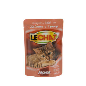 Monge Hrana Umeda Pentru Pisici, LeChat, Cu Somon Si Ton, 100 g