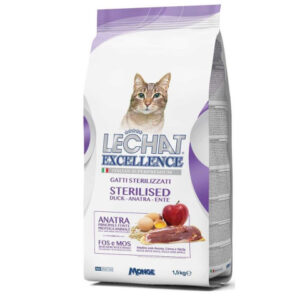 Monge Hrana Uscata Pentru Pisici, LeChat Excellence Steril, Cu Rata, 1.5 kg