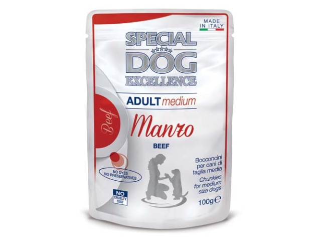 Monge Hrana Umeda Pentru Caini, Special Dog Excellence, Adult Medium, Vita, 100 g