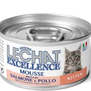 Monge Hrana Umeda Pentru Pisici, LeChat Excellence Kitten Junior, Mousse Cu Somon/Pui, 85 g